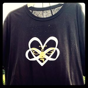 Heart infinity with bee overlay